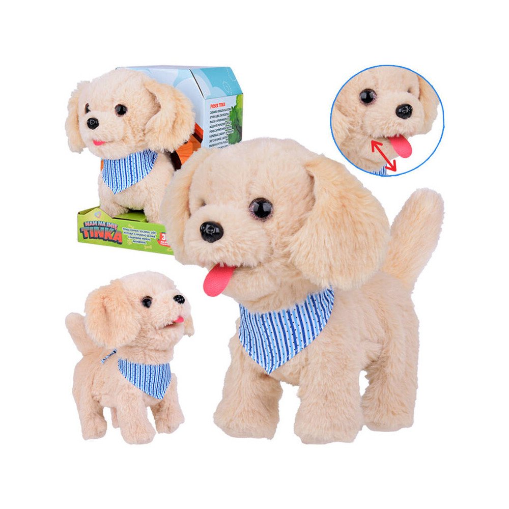 Interactive Plush Biscuit Dog TINKA Walks Barks Licks ZA5366