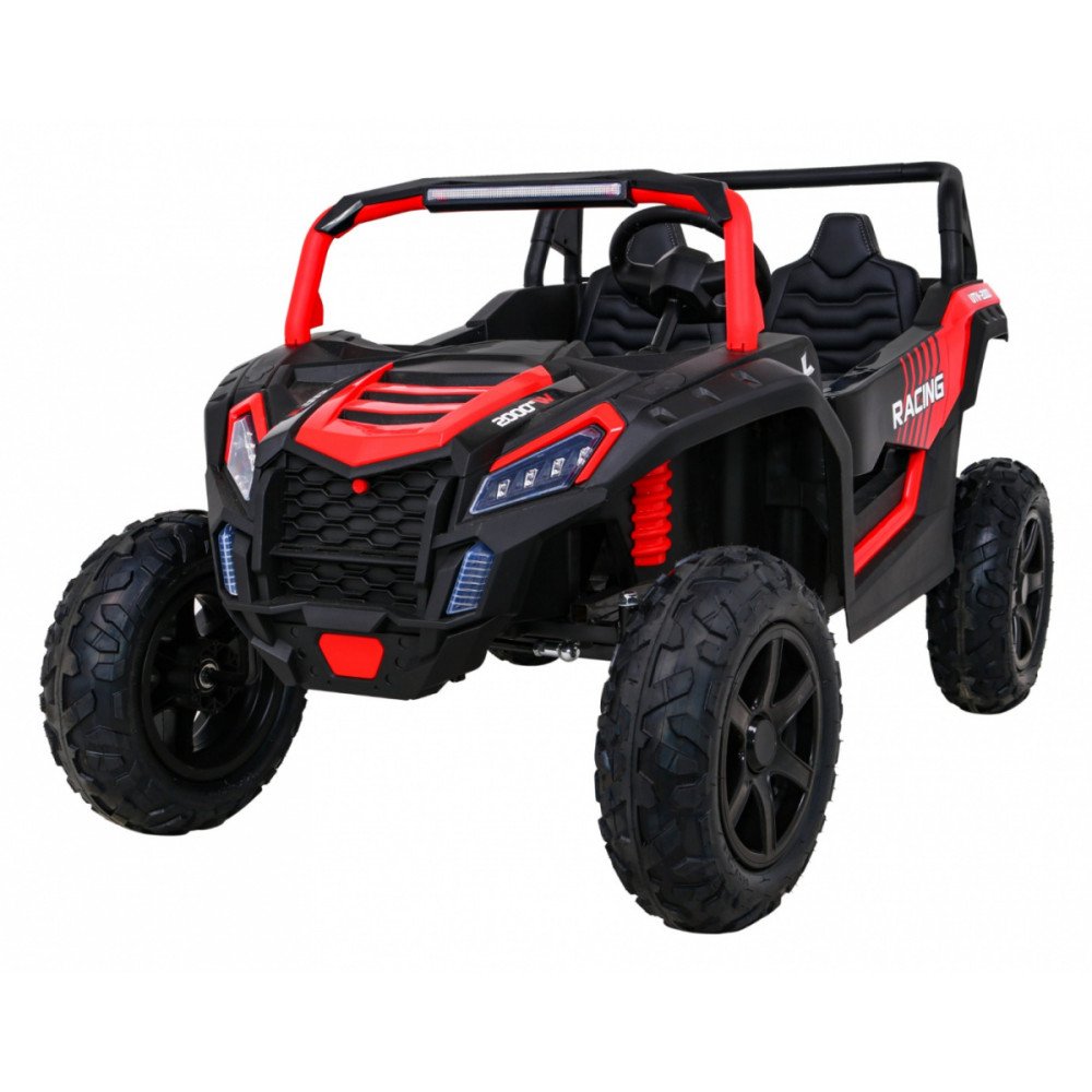 Buggy ATV Strong Racing dla 2 dzieci Czerwony + Silnik bezszczotkowy + Pompowane koła + Audio LED