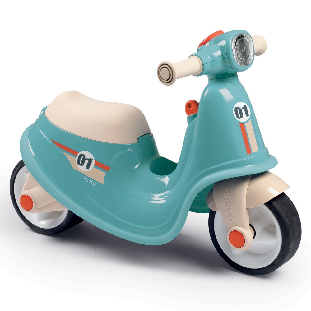 Smoby Niebieski jeździk skuter Retro Ciche koła Scooter					