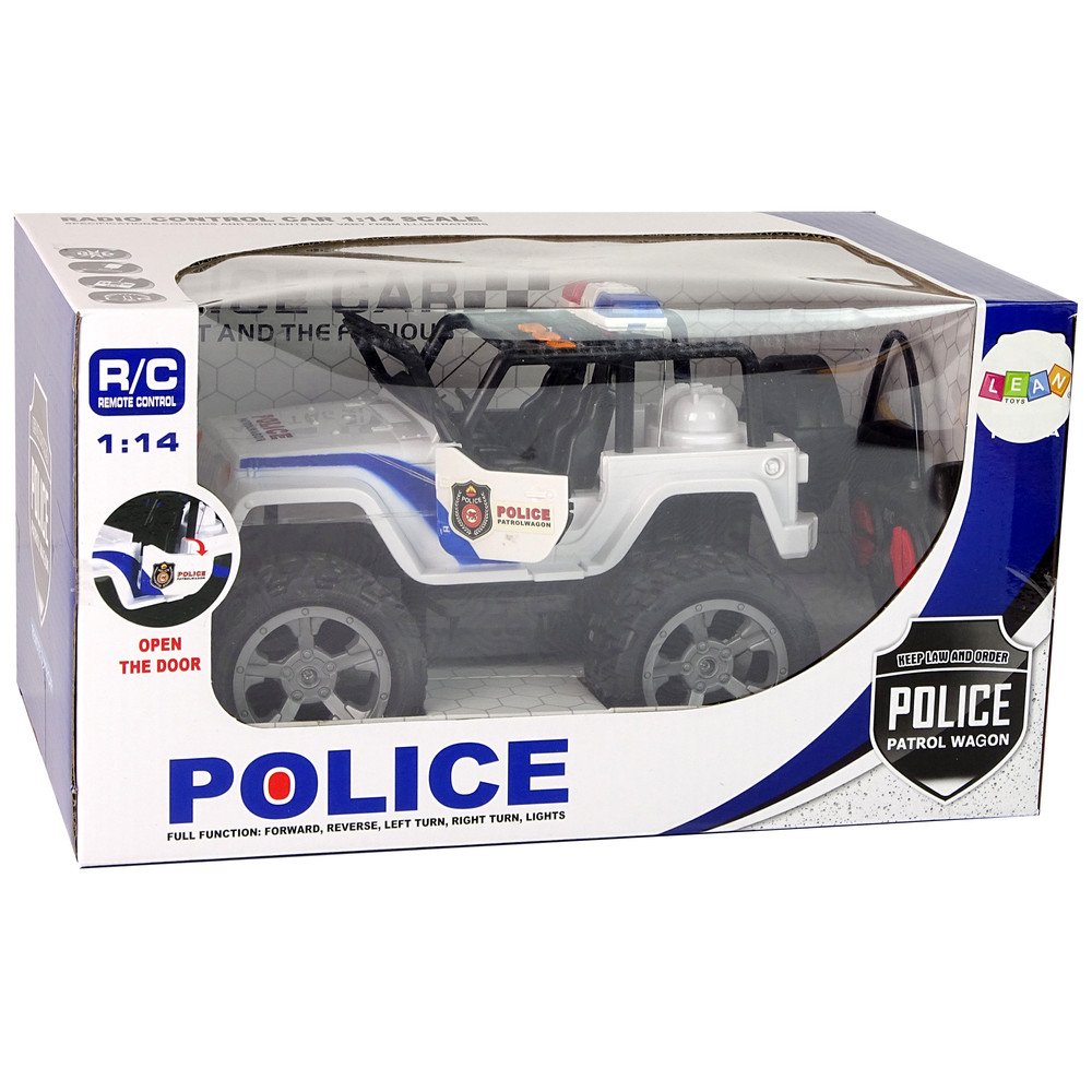 R/C Remote Controlled Car JEEP Police Patrol with opening doors