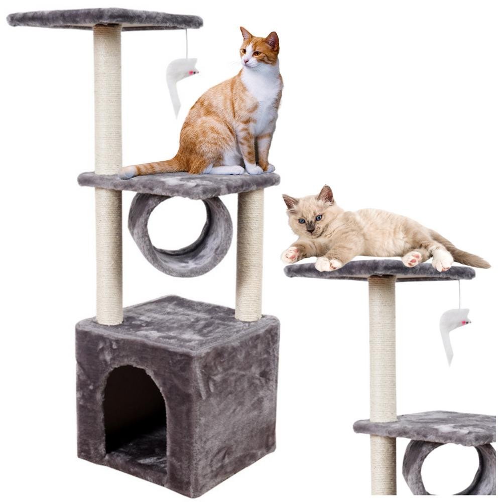 Cat Scratcher With House Tunnel Platform 30x30x107cm