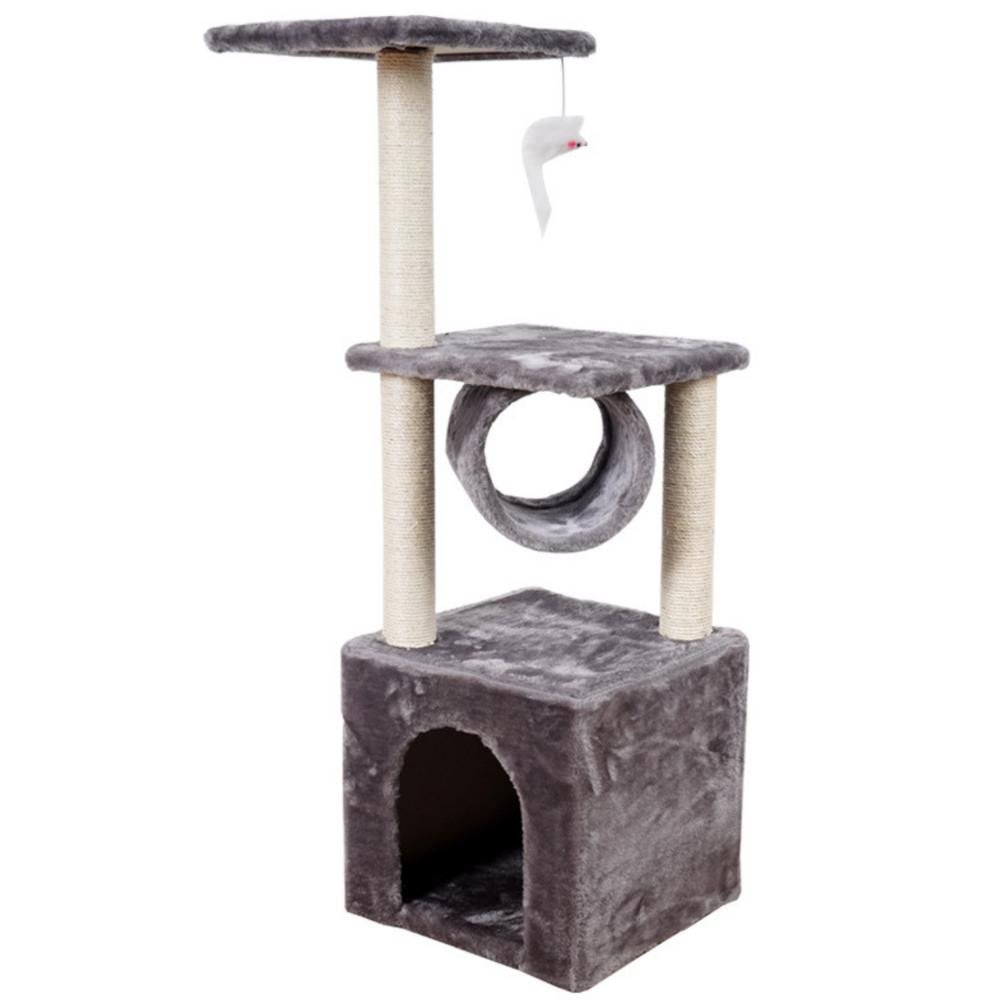 Cat Scratcher With House Tunnel Platform 30x30x107cm