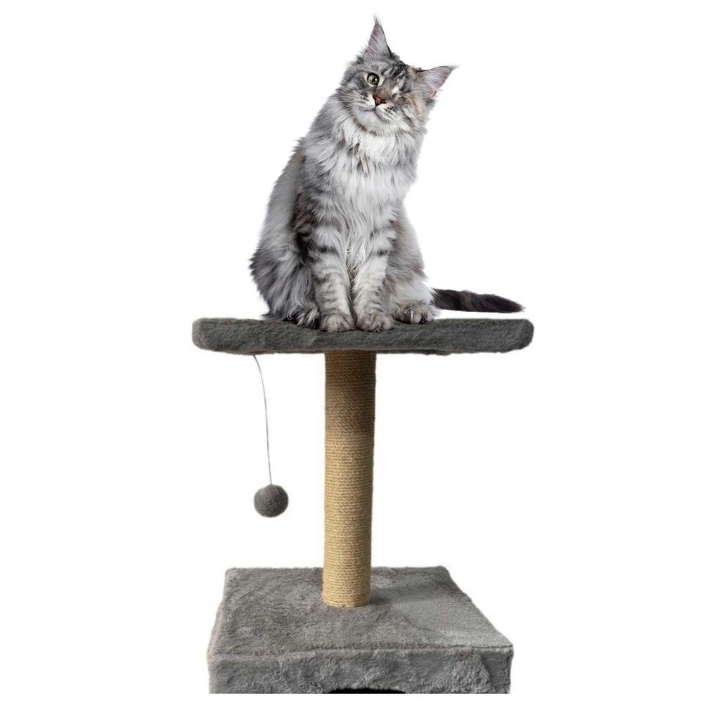 Scratching Post With Cat Bed Hanging Mouse 31cm x 31cm x 56cm