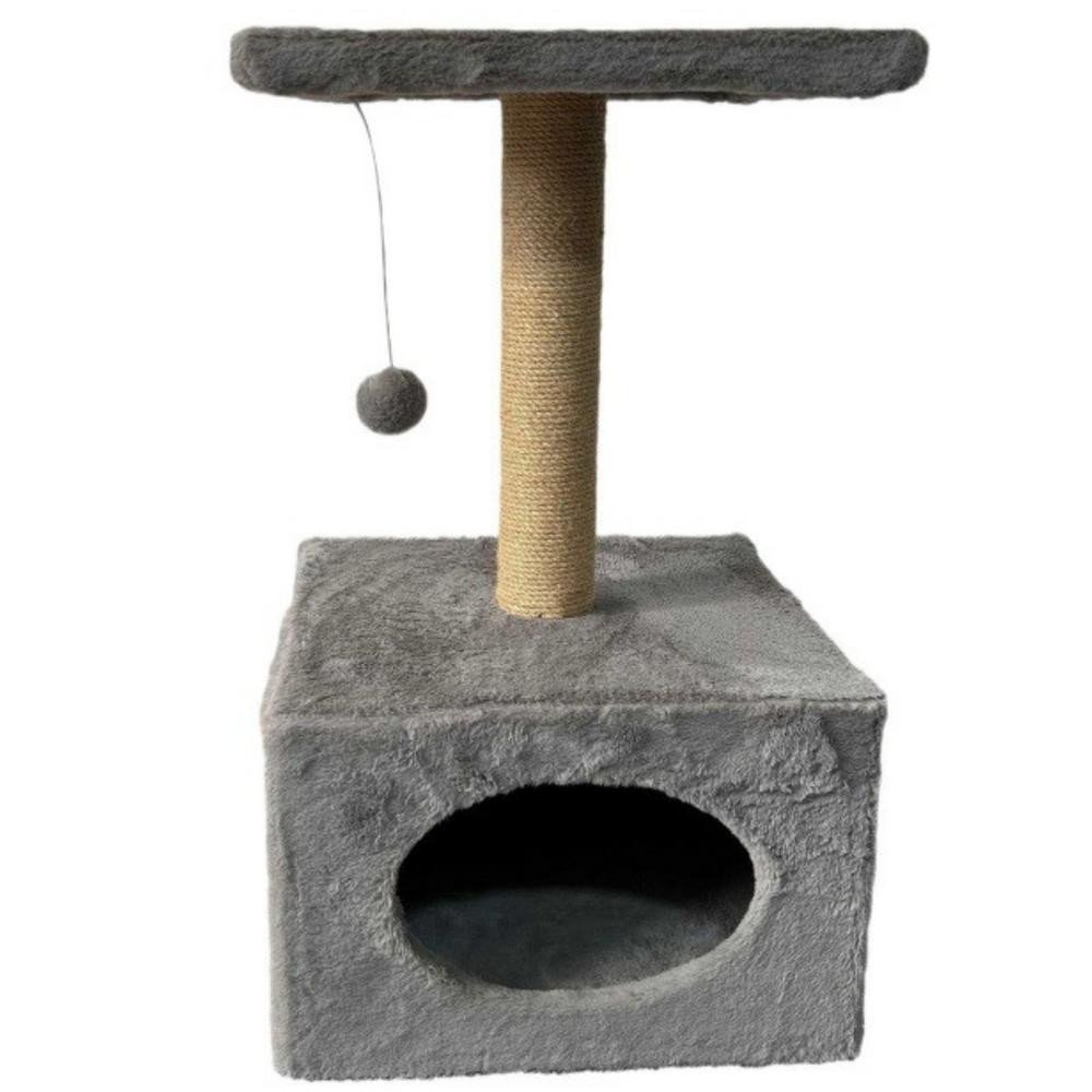 Scratching Post With Cat Bed Hanging Mouse 31cm x 31cm x 56cm