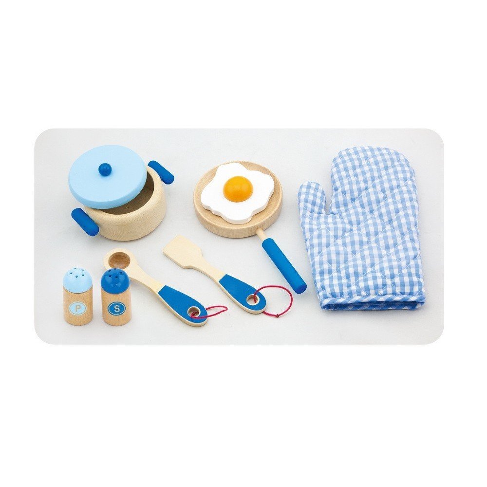 "Viga" 50115 Mėlynos spalvos virtuvės įrankių rinkinys-Žaislai, Profesijos, buities žaislai-e-vaikas