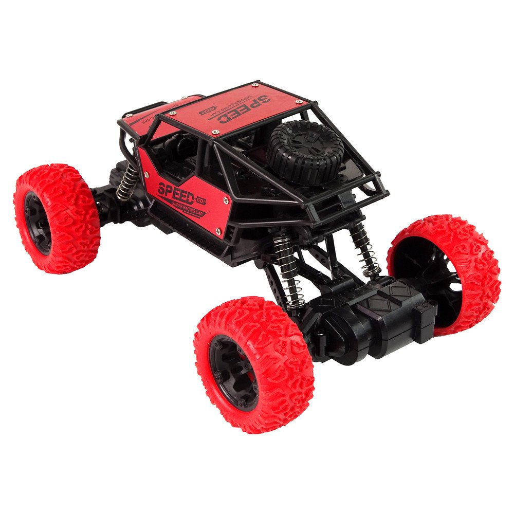 Nuotoliniu būdu valdomas R/C visureigis 1:18 raudonos spalvos.-Žaislai, Auto ir transporto žaislai, Valdomos radijo bangomis-e-v