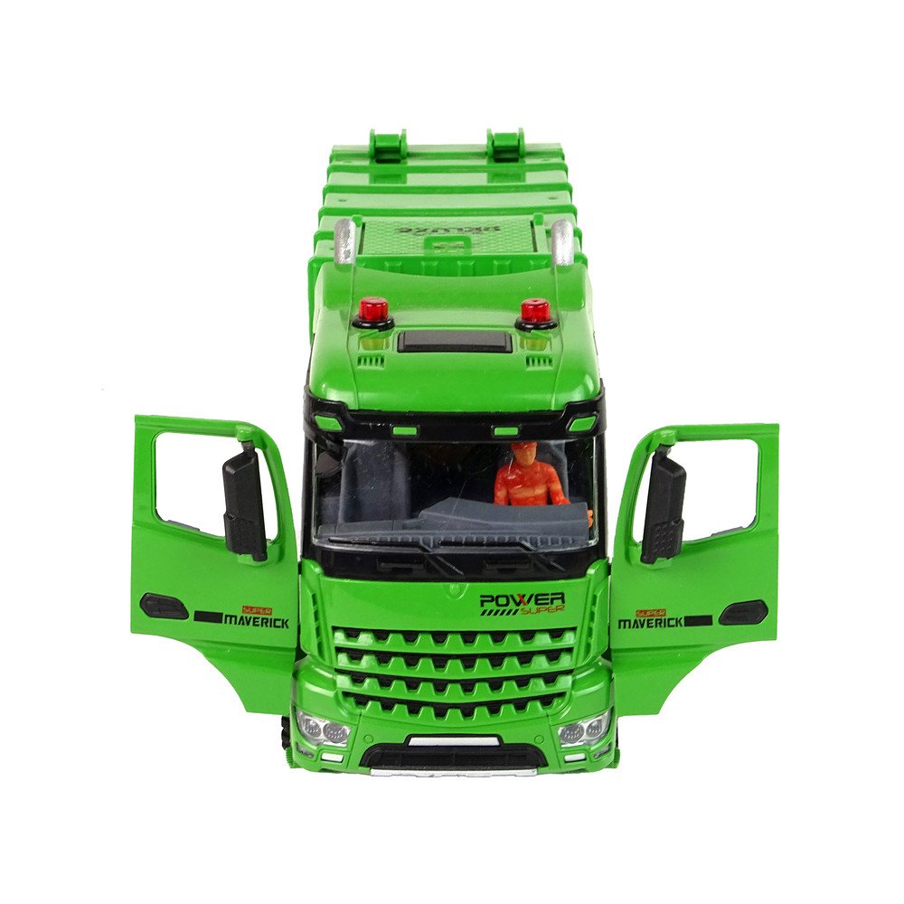 Green Remote Controlled Garbage Truck Remote Control 2.4G Lights Sound