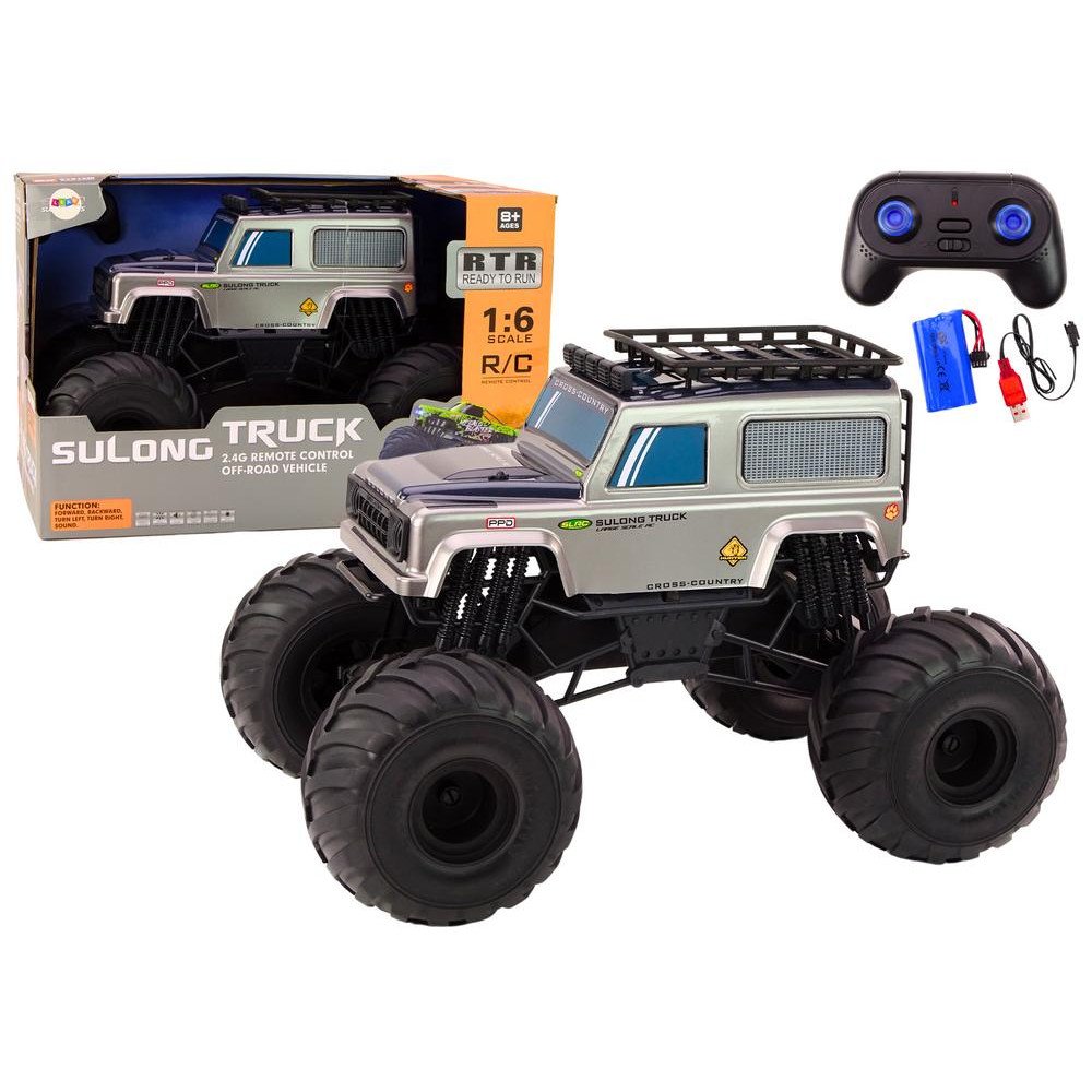 Didelis 2.4G RC visureigis 1:6 pilkos spalvos-Žaislai, Auto ir transporto žaislai, Valdomos radijo bangomis-e-vaikas