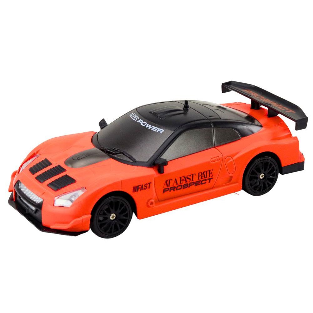 Remote Controlled R/C Sports Car 1:24 Orange Interchangeable Wheels