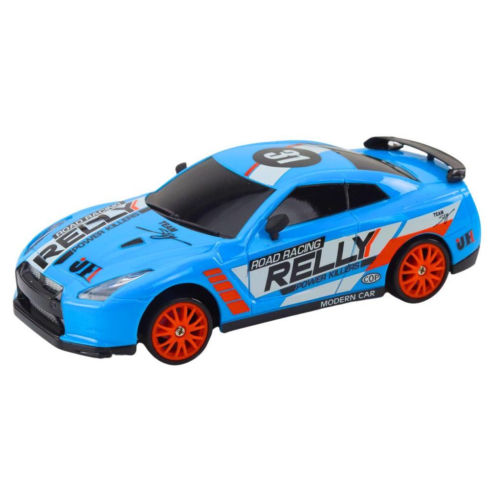 Remote Controlled R/C Sports Car 1:24 Blue Interchangeable Wheels