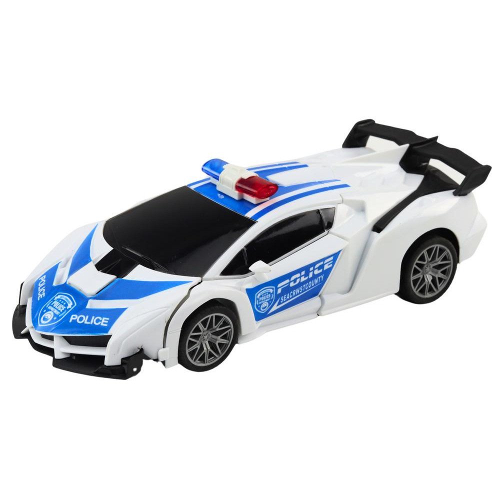 R/C Police Car 2in1 Car Robot Sounds Lights