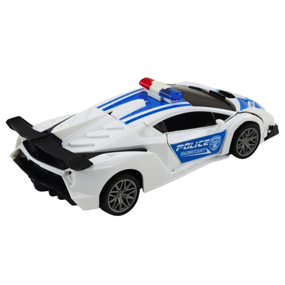 R/C Police Car 2in1 Car Robot Sounds Lights