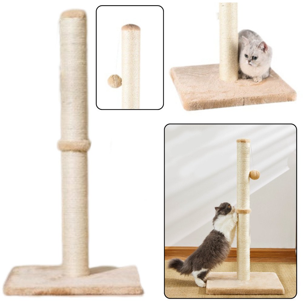 Cat Scratcher Scratching Post Tower Light Brown 80 cm x 40 cm