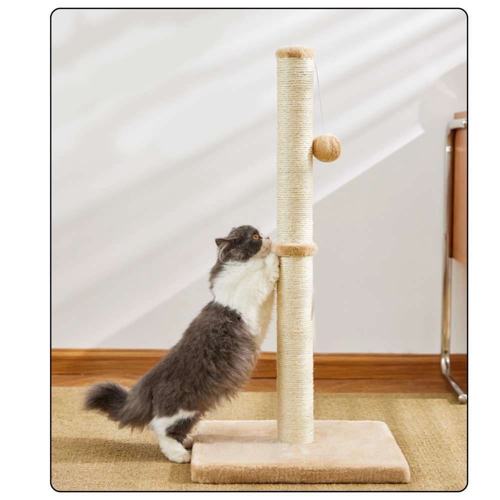 Cat Scratcher Scratching Post Tower Light Brown 80 cm x 40 cm