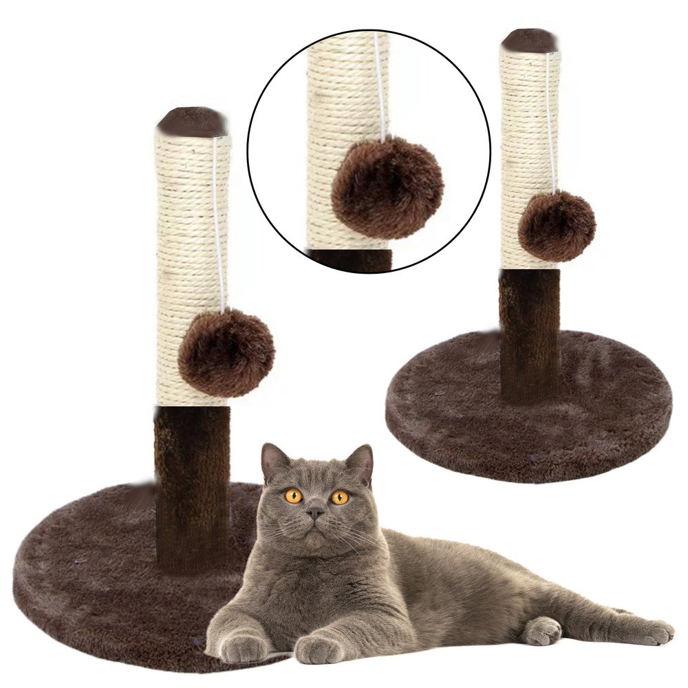 Cat Scratcher Scratching Post Tower Dark Brown 40 cm x 30 cm