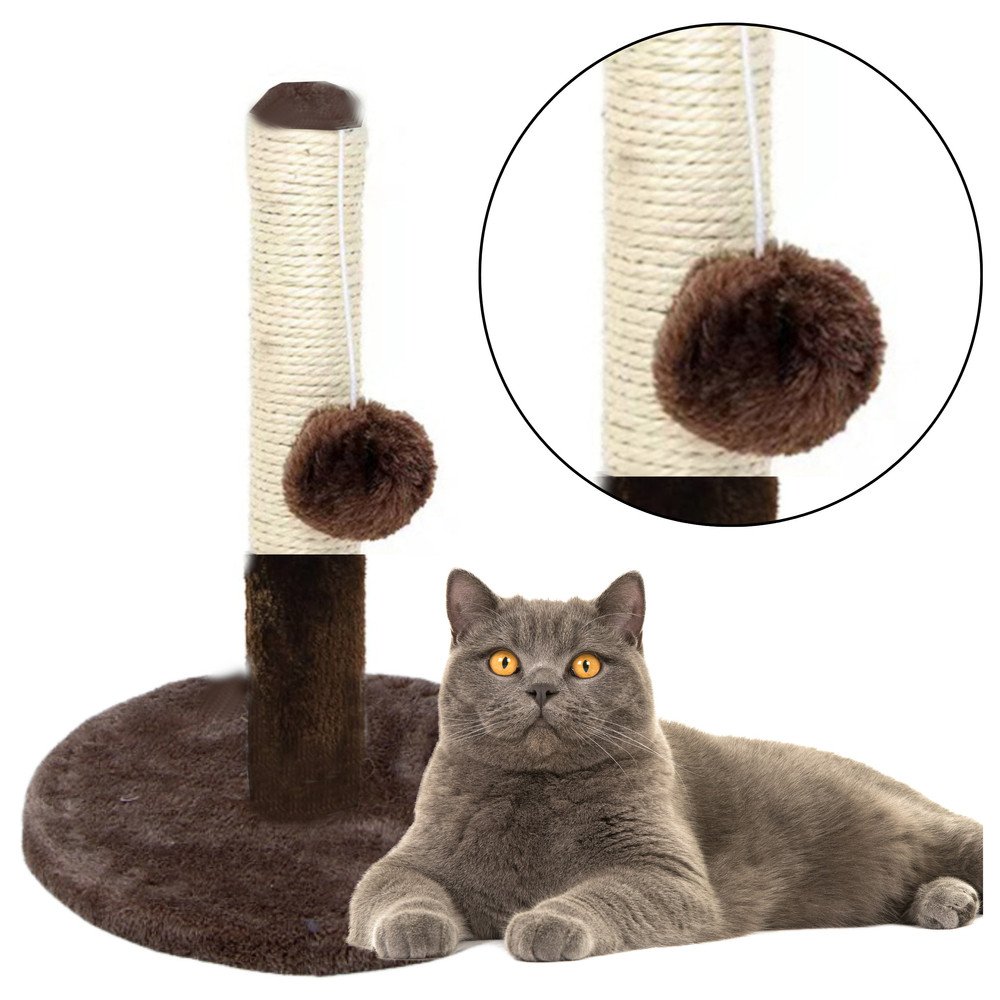 Cat Scratcher Scratching Post Tower Dark Brown 40 cm x 30 cm