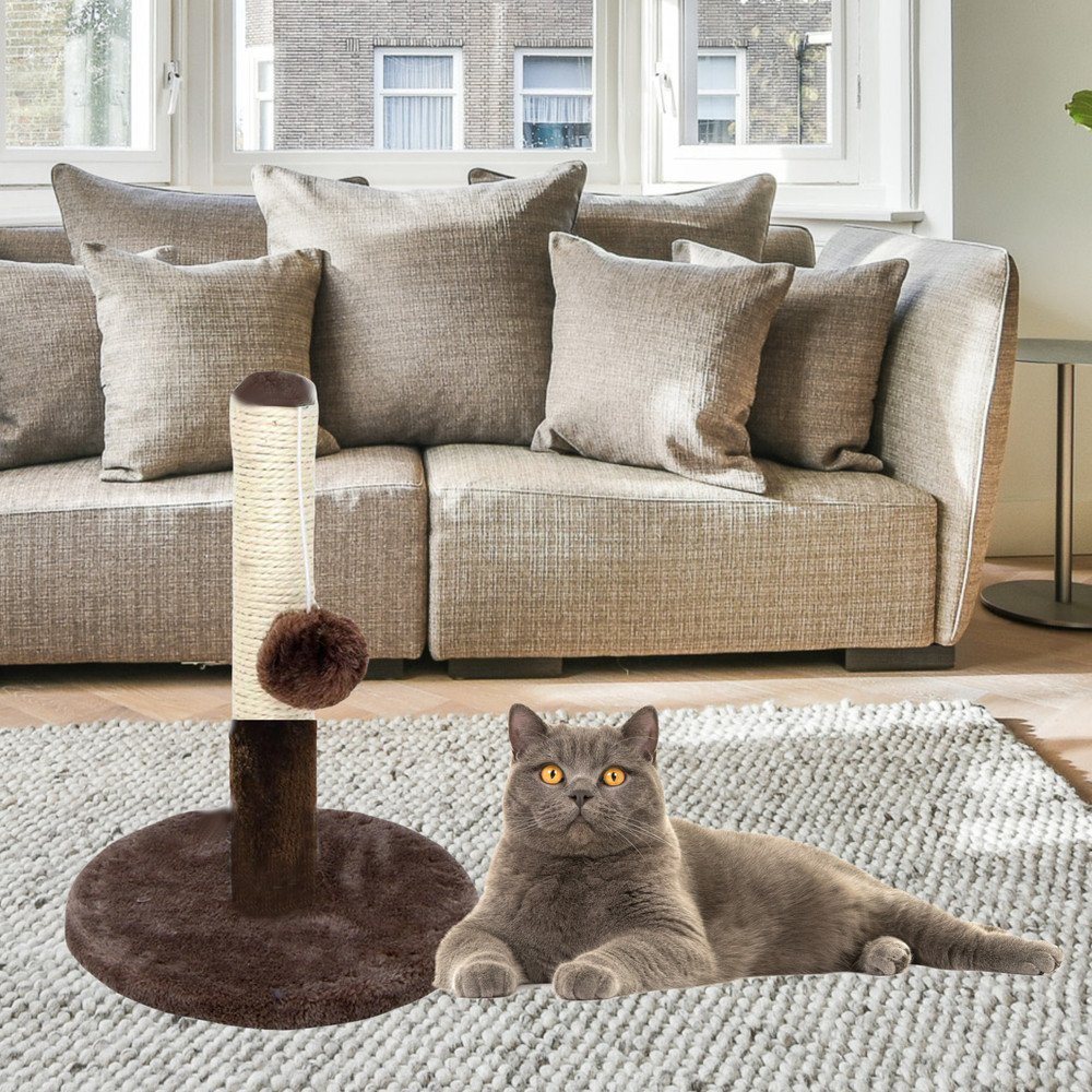 Cat Scratcher Scratching Post Tower Dark Brown 40 cm x 30 cm