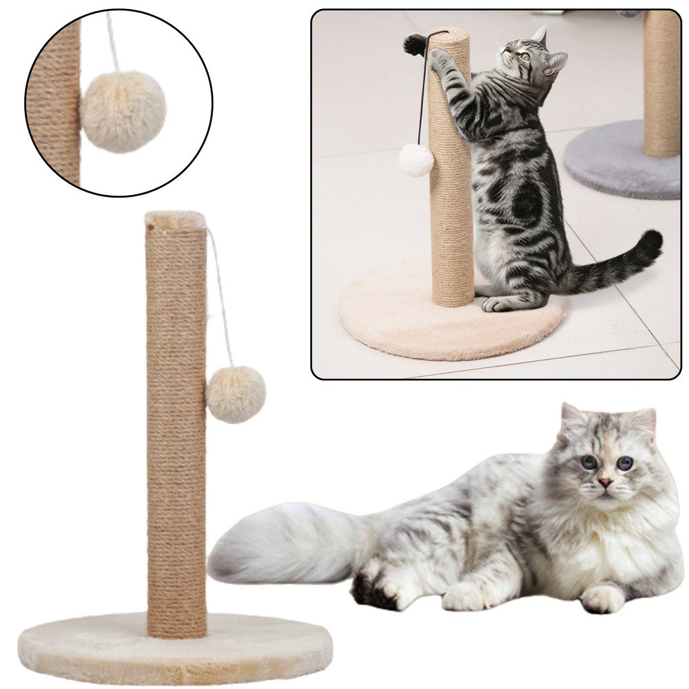 Cat Scratcher Scratching Post Tower Light Brown 40 cm x 30 cm