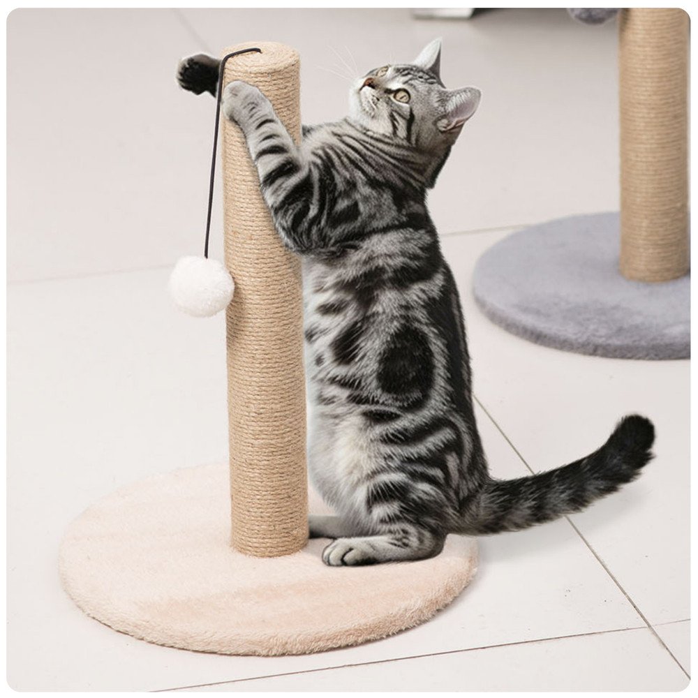 Cat Scratcher Scratching Post Tower Light Brown 40 cm x 30 cm