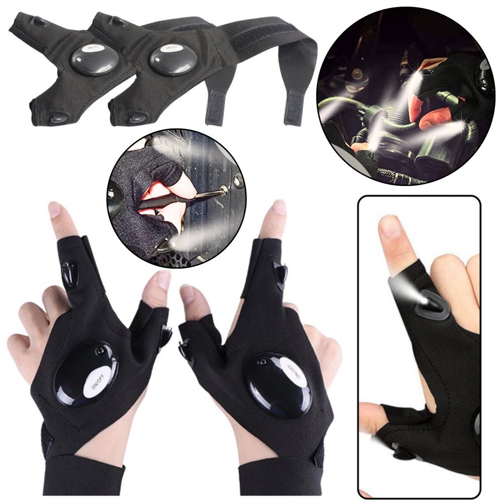 Multifunctional LED Gloves Light Finger Flashlights Universal