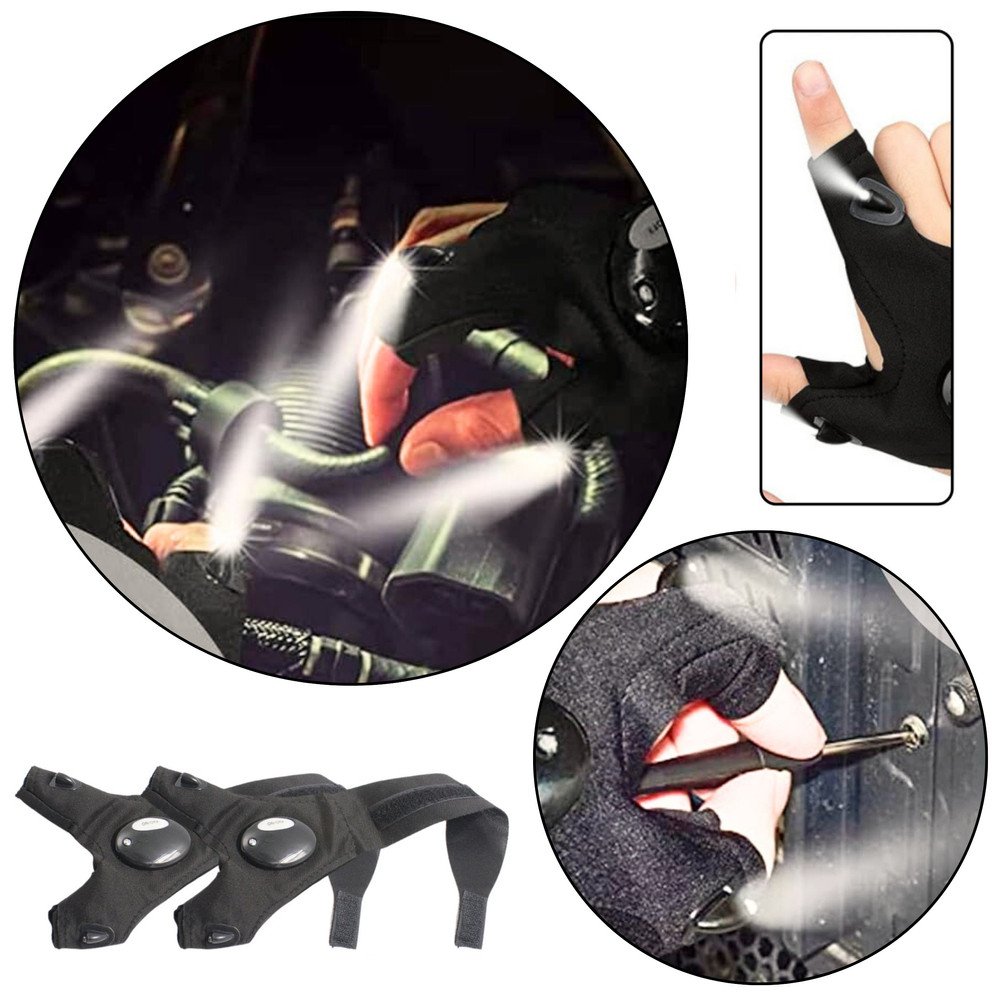 Multifunctional LED Gloves Light Finger Flashlights Universal