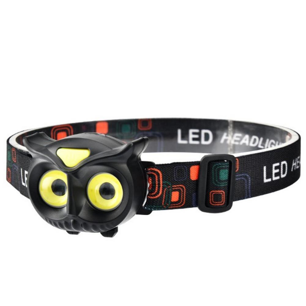 LED Headlamp Battery Powered Owl Headlamp 4 Lighting Modes