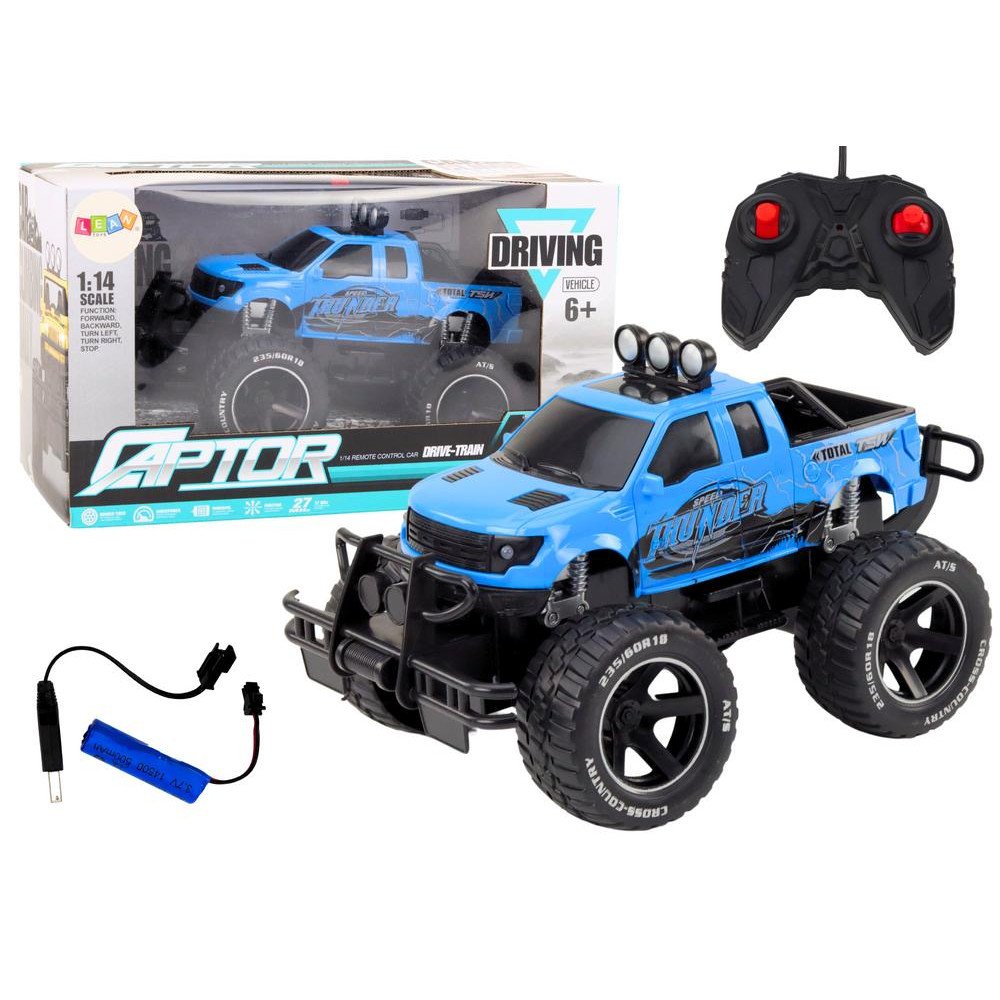 RC off-road car 1:14 27MHz Blue Remote Control Rubber Wheels