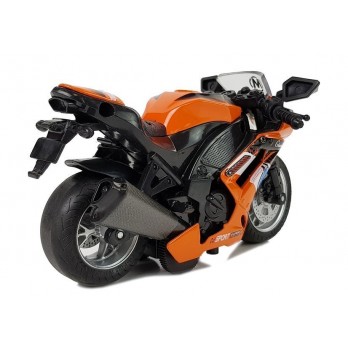 Sportinis motociklas su garsais 1:14 oranžinis
