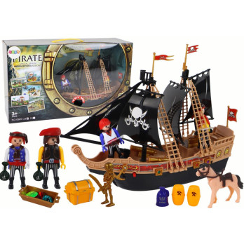 Piratų laivo rinkinys Laivų lobiai Piratai Šviesos garsai 23 vnt.