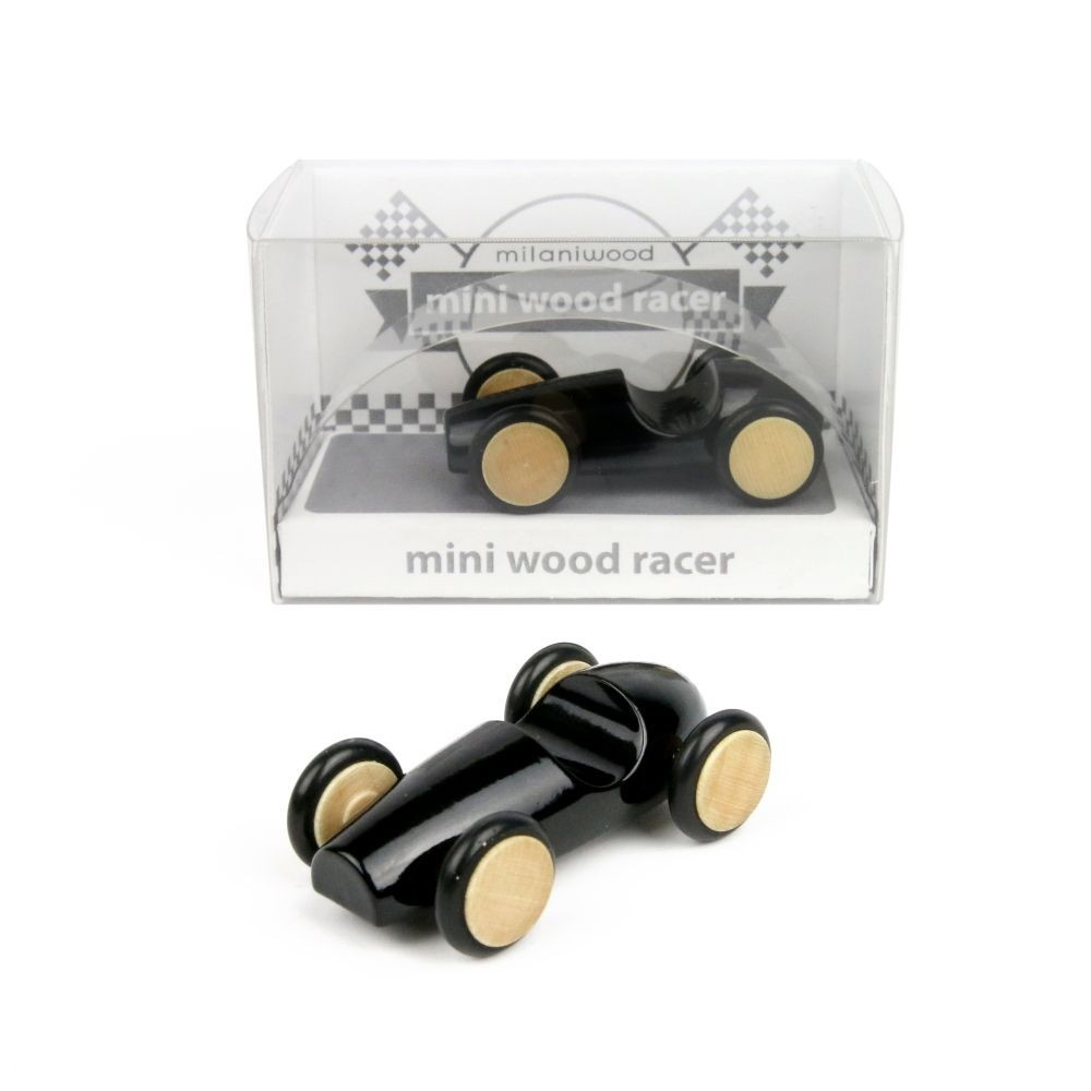 Milaniwood mini medinė lenktyninė mašina (4 cm)