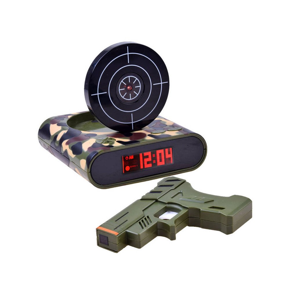 Žadintuvas su pistoletu laikrodis su ciferblatu žaidimas ZA2486-PLIK-e-vaikas