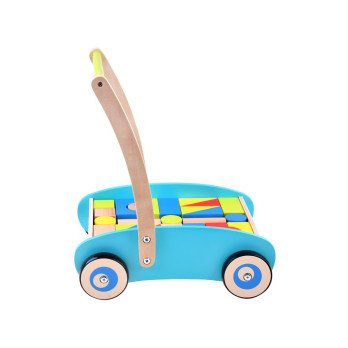 Wooden Pusher, walker, stroller with blocks ZA3724