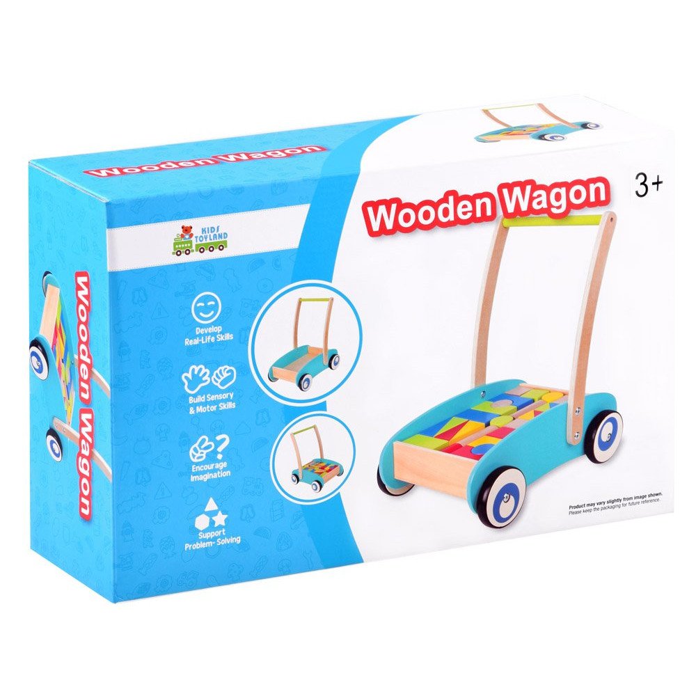 Wooden Pusher, walker, stroller with blocks ZA3724