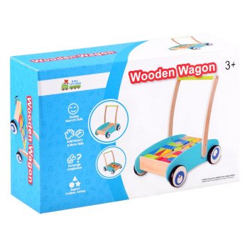 Wooden Pusher, walker, stroller with blocks ZA3724