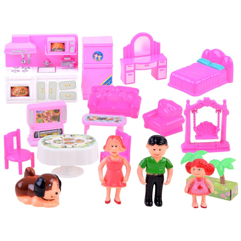 Folding family HOUSE + doll furniture ZA3747