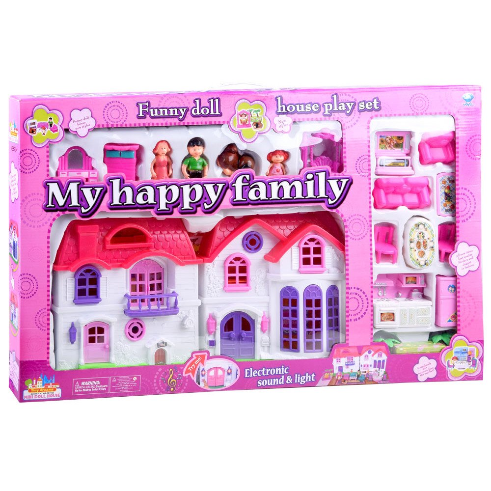 Folding family HOUSE + doll furniture ZA3747