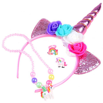 Unicorn headband with accessories for the ball ZA3794