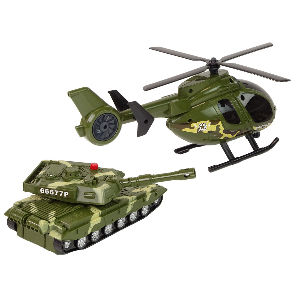 Set Military Tank Friction Drive Helicopter