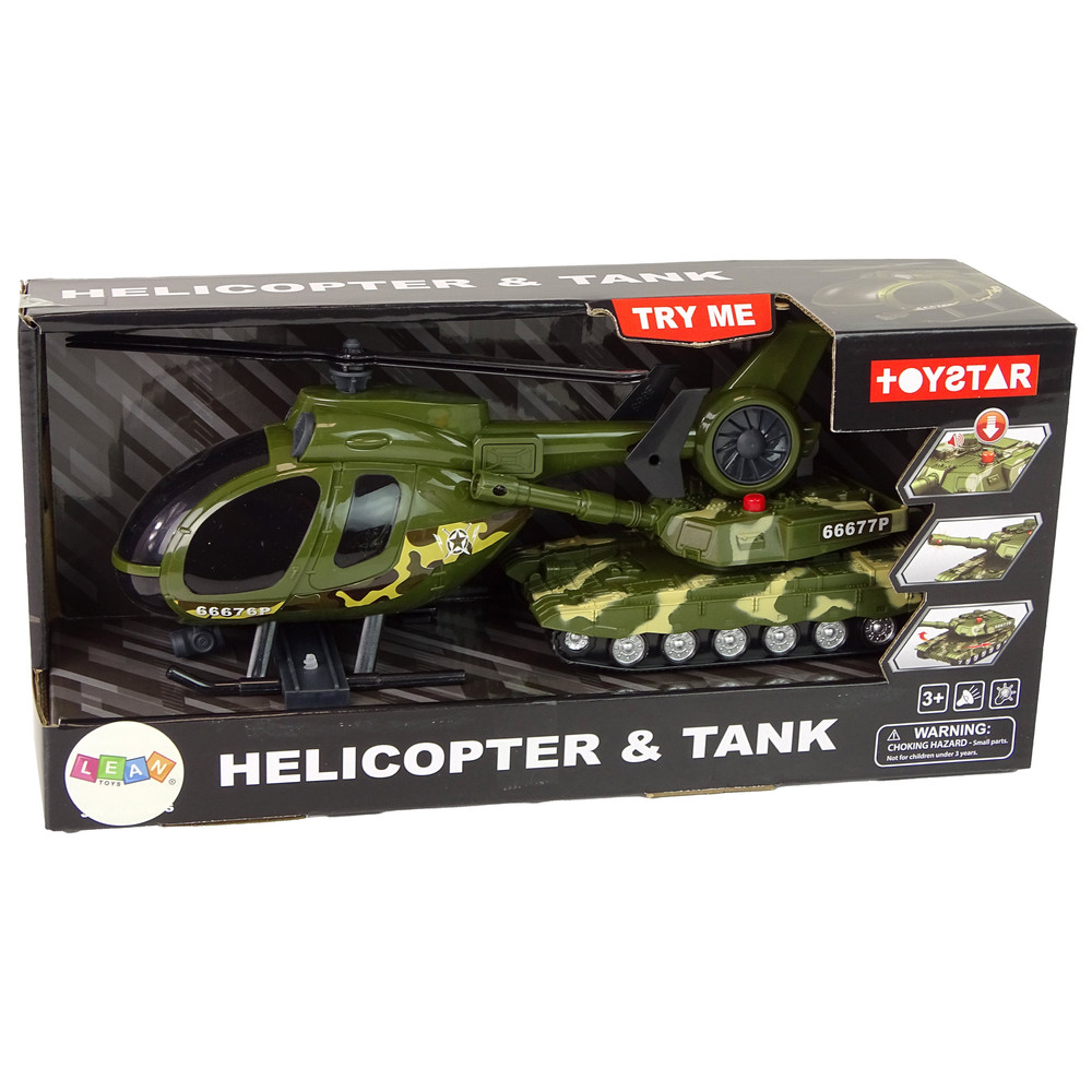 Set Military Tank Friction Drive Helicopter