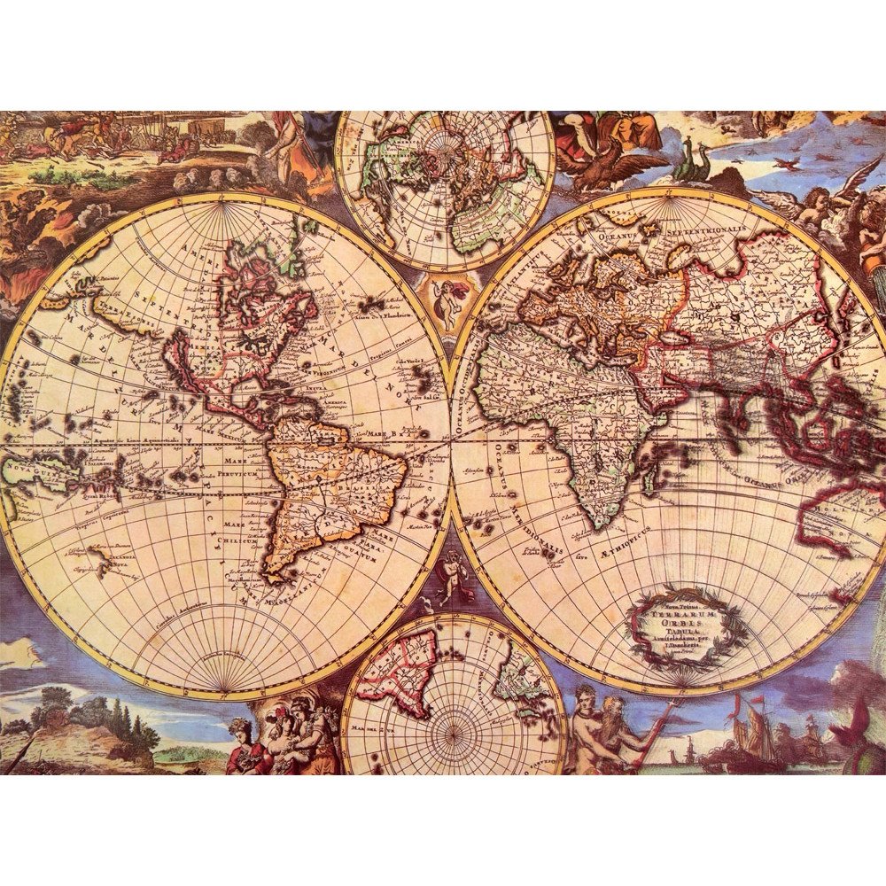 Puzzle ancient old WORLD MAP 1000 pieces ZA3963