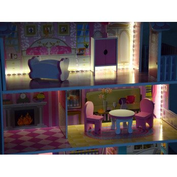 Wooden dollhouse furniture led light ZA4130