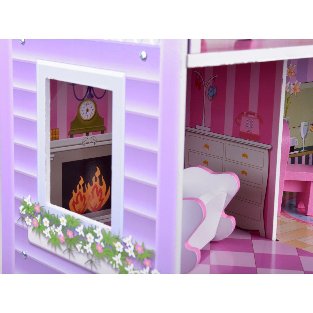 Wooden dollhouse furniture led light ZA4130