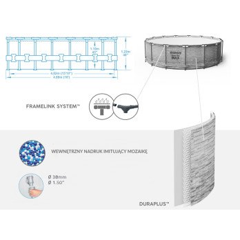 Bestway Frame pool 488x122 stone 10-in-1 5619E