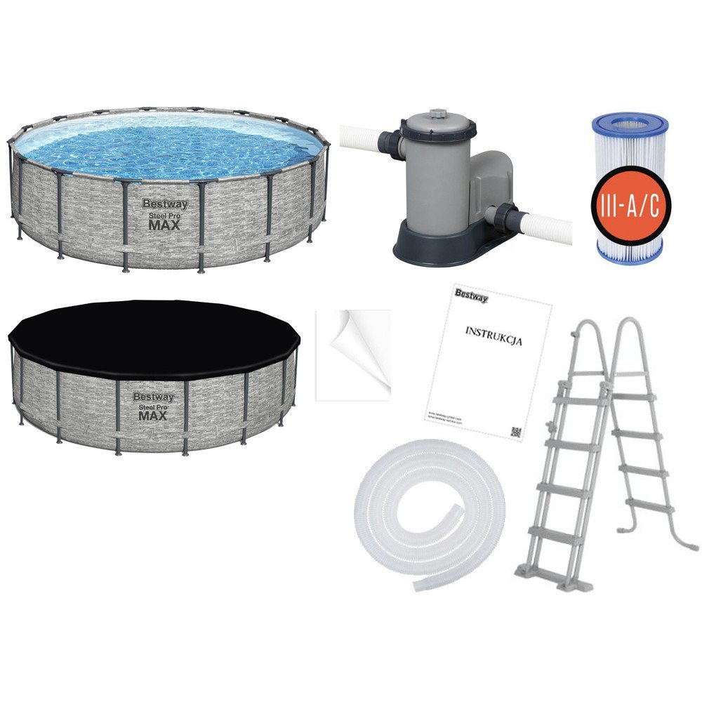 Bestway Frame pool 488x122 stone 10-in-1 5619E