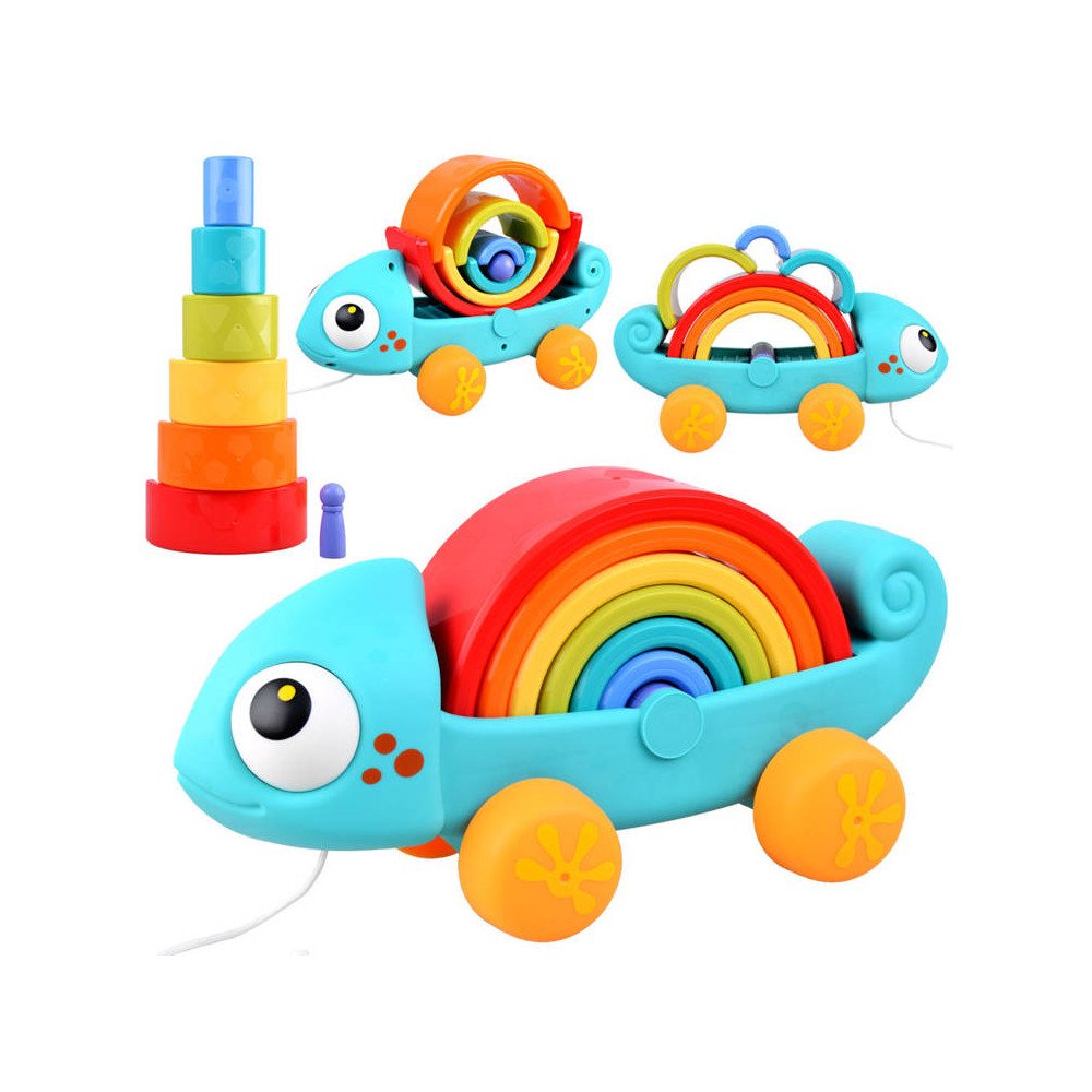 Rainbow chameleon puzzle montessori pyramid ZA4532