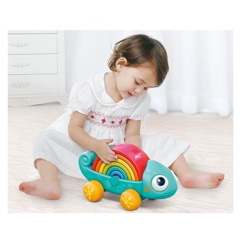 Rainbow chameleon puzzle montessori pyramid ZA4532