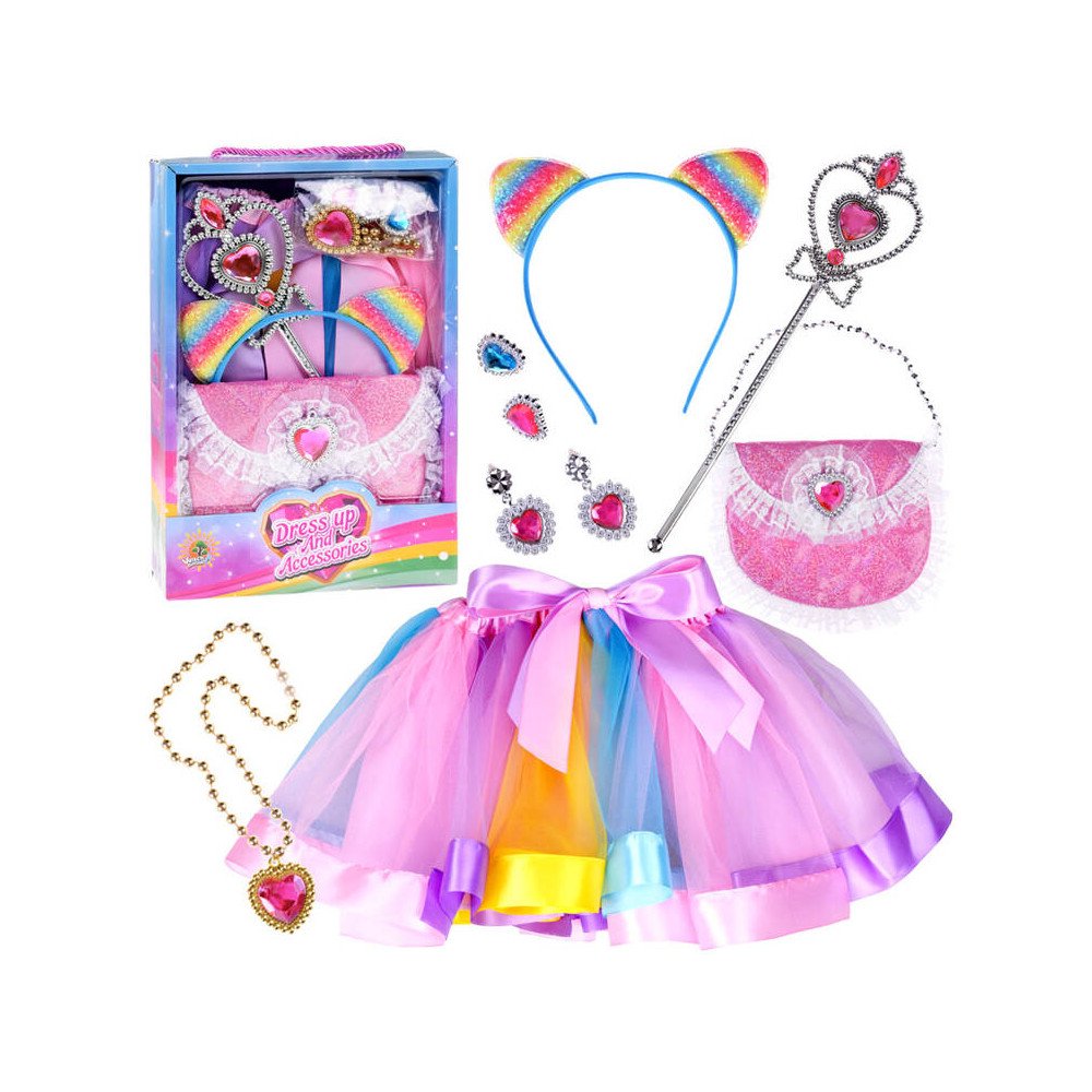 Fabulously colorful outfit for the Little Fairy, clips, beads, wand ZA4792