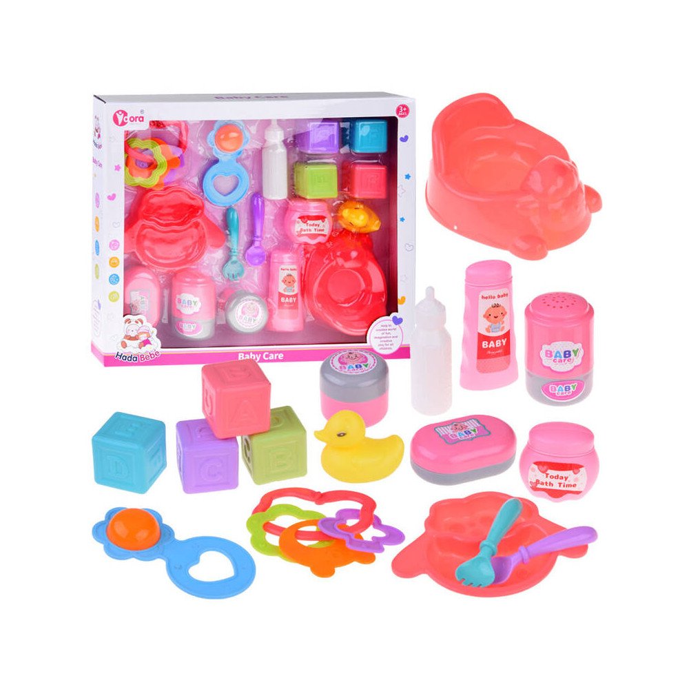 A set of accessories for a baby doll, potty blocks, duck ZA4800