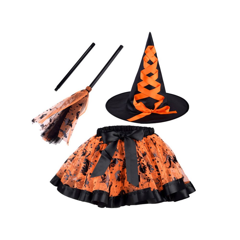 Costume ball costume Witch + broom ZA4806