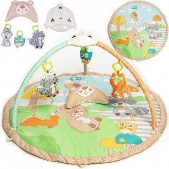 Kūdikių ugdymo kilimėlis XXL su projektoriumi ir melodijomis 110x110 cm-Žaislai, Kūdikiams, Lavinamieji kilimėliai-e-vaikas